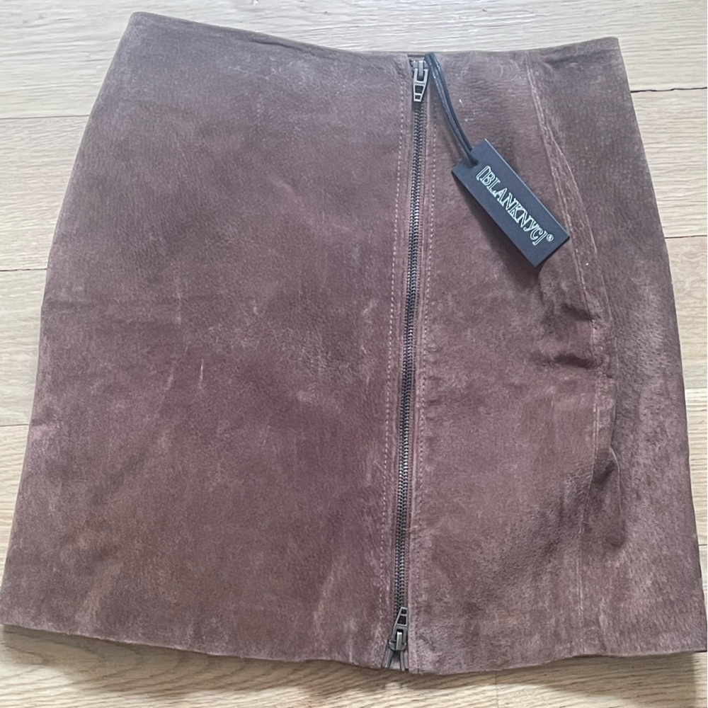 BlankNYC Brown Leather Mini Skirt